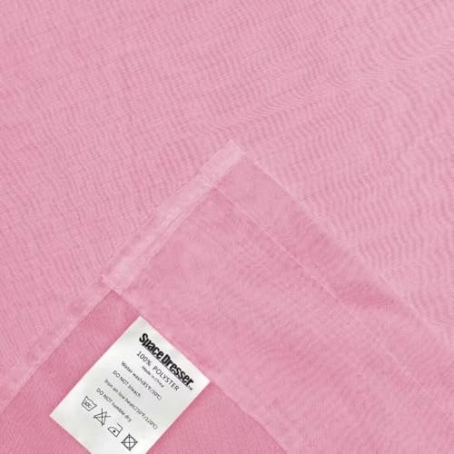 Sheer Light Pink Curtains 4 Panels Rod Pocket Semi (Light Pink / 52"W x 84"L (Pack of 4))
