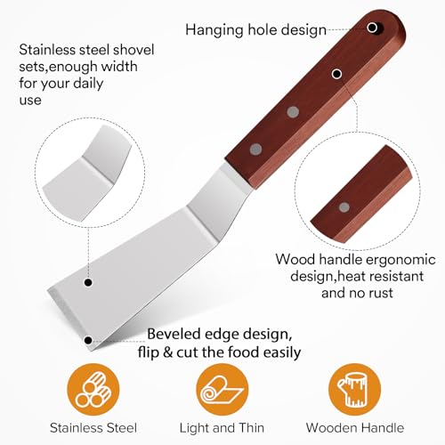 Small Metal Spatula Set with Thin Beveled Edge (Medium)