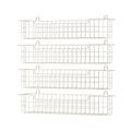 Spice Rack, 4-Pack Seasoning Organizer Wall Mount for Kitchen Storage Organization, Spice Holder Metal Shelf Saving Space for Cabinet, RV, Pantry, White (White-4 Pack)