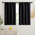 Short Blackout Curtains for Bedroom (Black / 42"W x 48"L (Pack of 2))