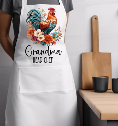 Floral Chicken Rooster Baking Apron (Adult Apron)
