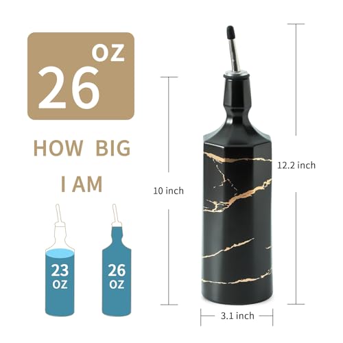 Ceramic Olive Oil Dispenser Bottle (black)