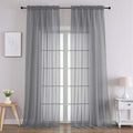 Charcoal Grey Sheer Curtains 96 Inches Long 2 Panels (Charcoal Grey / 59"W x 96"L (Pack of 2))