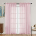 Blush Pink Sheer Curtains 72 Inches Long 2 Panels Set (Blush Pink / 59"W x 72"L (Pack of 2))