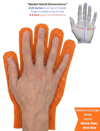 Grill Armor Oven Gloves with Fingers (One Size Fits Most Standard Cuff / Orange)