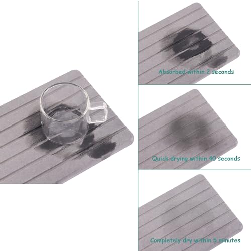 2 PCS Water Absorbent diatomite Coasters (8.3 x 4 inches / Grey)