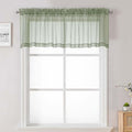 Sage Green Sheer Curtains 18 Inch Length 2 Pcs (Sage Green / 42"W x 18"L (Pack of 2))