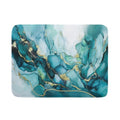 Teal Marble Dish Drying Mat Turquoise Blue Marbling Print Dish Drainer Mats 18"x24" Modern Granite Microfiber Reversible Dish Drying Rack Pad Protector for Kitchen Countertop Decor (24" x 18")