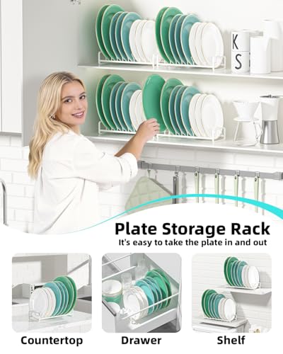Plate Organizer for Cabinet (White)
