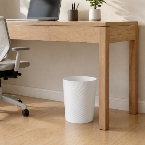 Plastic Small Trash Can Wastebasket (White / 1.8 Gallon/3 Pack)