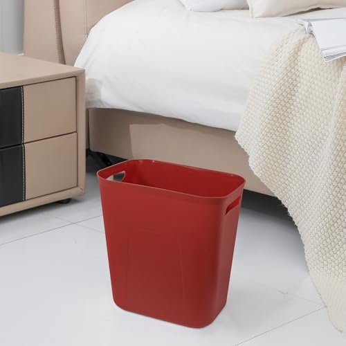 Plastic Small Bathroom Trash Can Wastebasket (Red / 3.5 Gallon)