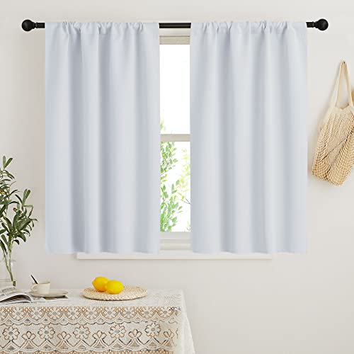 Short Curtains for Bedroom (Greyish White / 34"W x 48"L (Pack of 2))