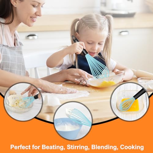 4 Pieces Silicone Whisks Set (Blue)