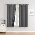 100% Blackout Curtains for Bedroom 45 Inches Long 2 Panels Set (42"W x 45"L (Pack of 2) / Grey)