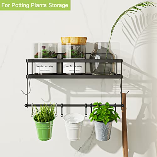 Paper Towel Holder Wall Mount with Shelf (Matte Black Finish / 1 Pack)