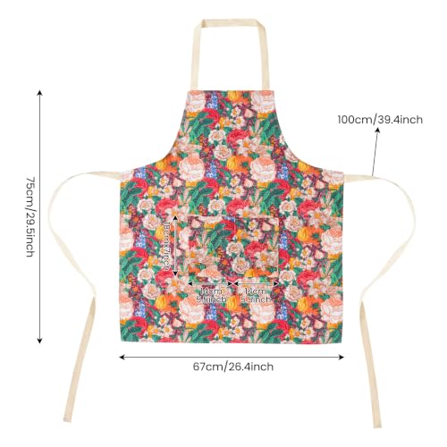 2 Pack Floral Aprons with Pocket (2pack #D)