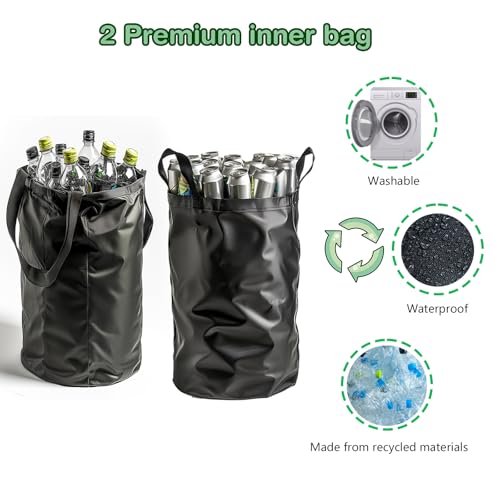Recycling Bin for Kitchen Indoor Home (Black-26Gallon)