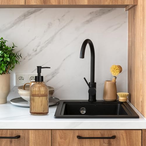 Glass Soap Dispenser (Striped Brown)