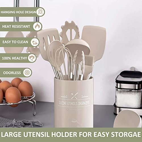 Stainless Steel Kitchen Cooking Utensil Set (Khaki)