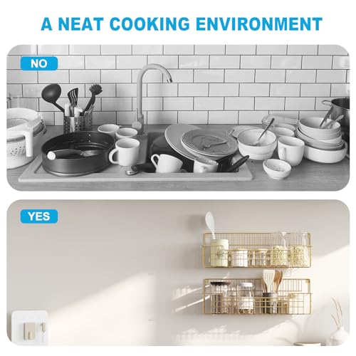 Spice Rack Wall Mount (Gold-4 Pack)