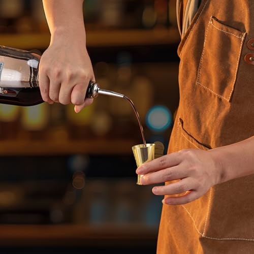 2Pcs Double Cocktail Jigger for Bartending (Flat Edge-0.5oz/1oz-2PC / Gold)