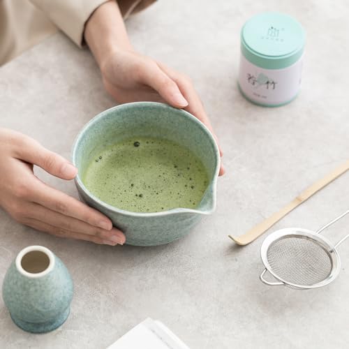 Matcha Set Matcha Whisk Set Includes 17 oz Matcha Bowl (Blue)