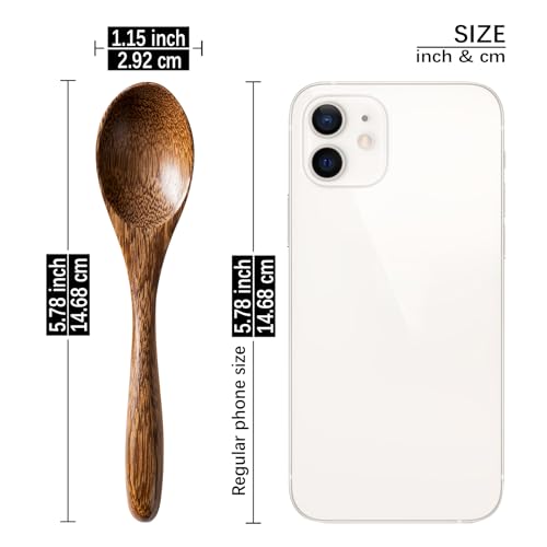 Small Wooden Spoons for Eating (Padauk Black-Brown)