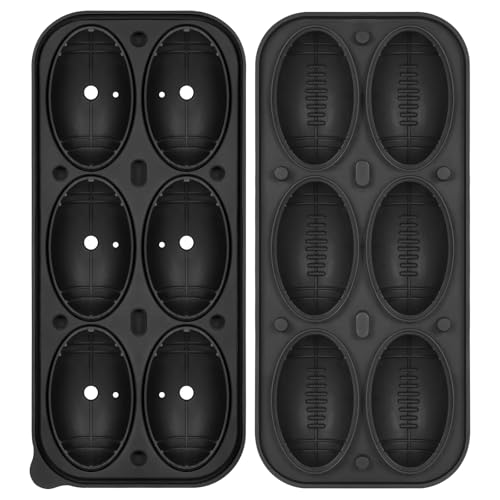 Silicone Large Ice Cube Tray (Black / 6 Pack Large Ice Cubes)