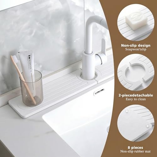 Diatomite Faucet Mat for Kitchen Sink (White2)