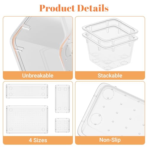 15 PCS Plastic Drawer Organizer Set (Clear)