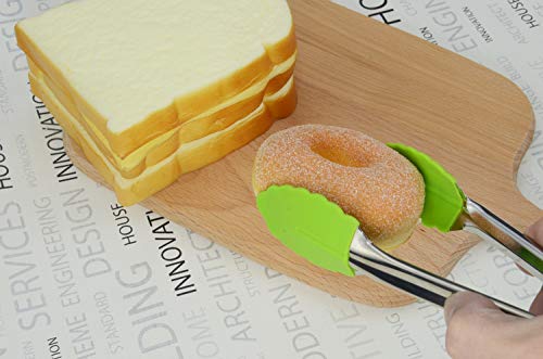 7" Mini Tongs with Silicone Tips (7-inch / Green)