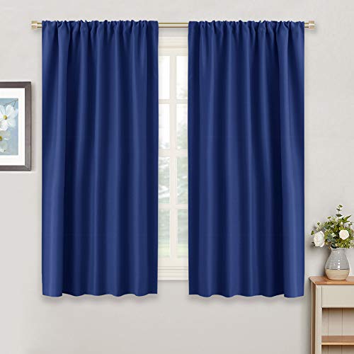 Blackout Curtains for Bedroom Living Room 72 inches Long (Marine Blue / 42"W x 72"L (Pack of 2))