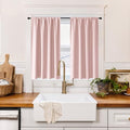 100% Blackout Short Curtains for Small Window (100% Blackout - Baby Pink / 29"W x 45"L (Pack of 2))