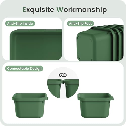 Tool Box Organizer Tray Divider Set Drawer Organizer (5 Size / Green)