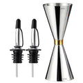 Jigger for Bartending (1 Jigger+ 2 Pourers with Caps / Golden Ring)
