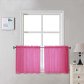 Sheer Hot Pink Tier Curtains 24 Inch Length Set (Hot Pink / 42"W x 24"L (Pack of 2))