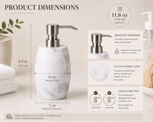 Resin Soap Dispenser Set 2 (White_2 Pcs)