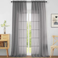 Extra Wide Charcoal Grey Sheer Curtains 120 Inches Long (59"W x 120"L (Pack of 2) / Charcoal Grey)