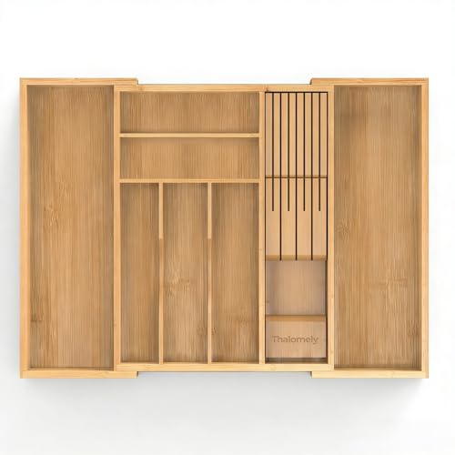Bamboo Silverware Drawer Organizer (Natural / Extra Large)