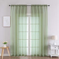 Sage Green Sheer Curtains 84 Inches Long 2 Panels (Sage Green / 59"W x 84"L (Pack of 2))