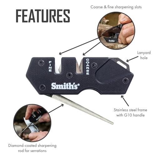 Smith’s 50982 Pocket Pal Mini Tactical Knife Sharpener (PP1-Mini Tactical (Black))
