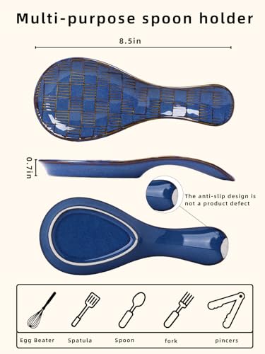 Ceramic Spoon Rest (Vintage Blue)