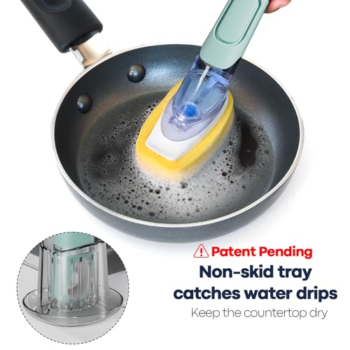 Dish Brush with Soap Dispenser (Blue)