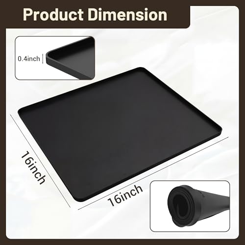 Silicone Coffee Mat for Countertop (Black / 16" x 16")