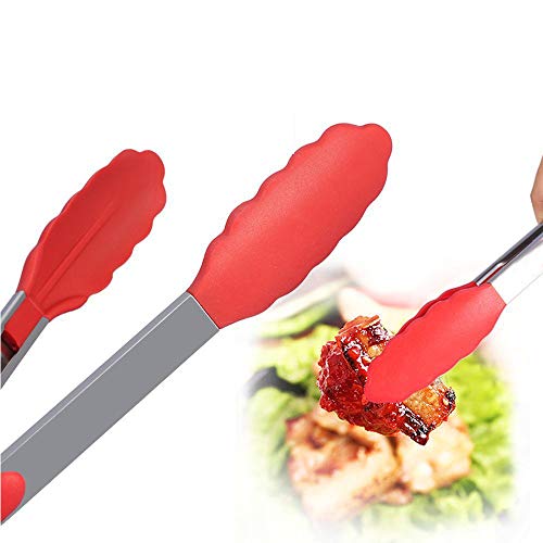 Kitchen Tongs Set of 2 Silicone Tongs in Pinch Test Grade