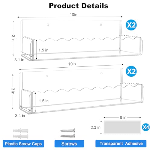 10 inch Spice Rack Wall Mounted (10" / Clear)