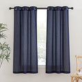 Living Room Curtains 63 inch Length (36"W x 63"L (Pack of 2) / Dark Blue)