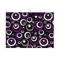 Purple Black White Geometric Circle Pattern Dish Drying Mat for Kitchen Counter (Circles-Purple-White-Black / 18" x 24")