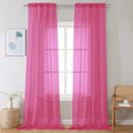 Extra Long Sheer Curtains 120 Inches Long 2 Panels Set (Hot Pink / 42"W x 120"L (Pack of 2))