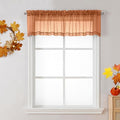 2 Panels Orange Sheer Valance (Orange / 42"W x 14"L (Pack of 2))